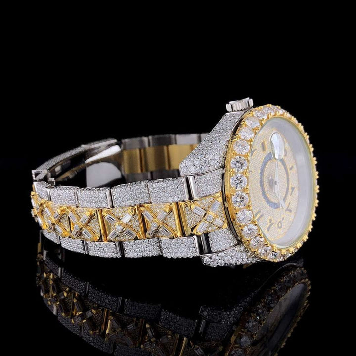 Moissanite 44.73 CT Baguette Cut Diamond Minimalist Watch