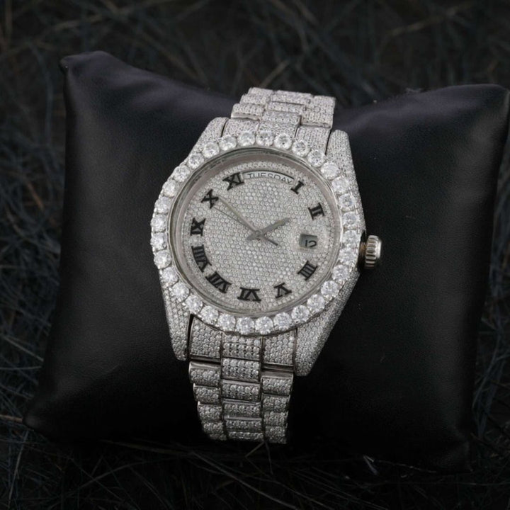 Moissanite 40.49 CT Round Cut Diamond Victorian Watch
