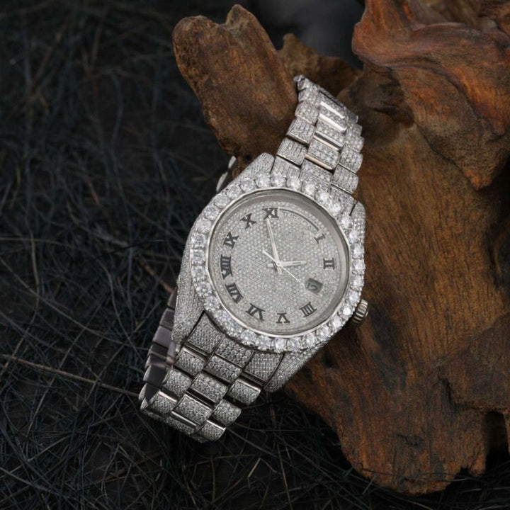 Moissanite 40.49 CT Round Cut Diamond Victorian Watch