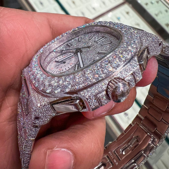 Moissanite 40.64 CT Round Cut Diamond Avant Garde Watch