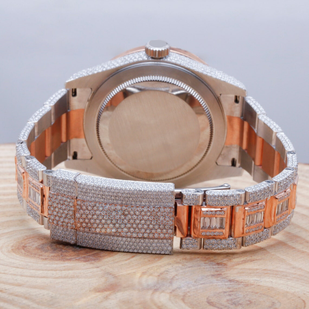 Moissanite  40.12 CT Baguette Cut Diamond Mid-century Watch