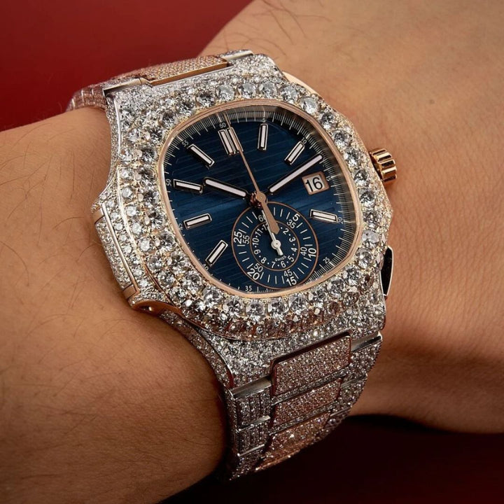 Moissanite  36.39 CT Round Cut Diamond Gothic Watch