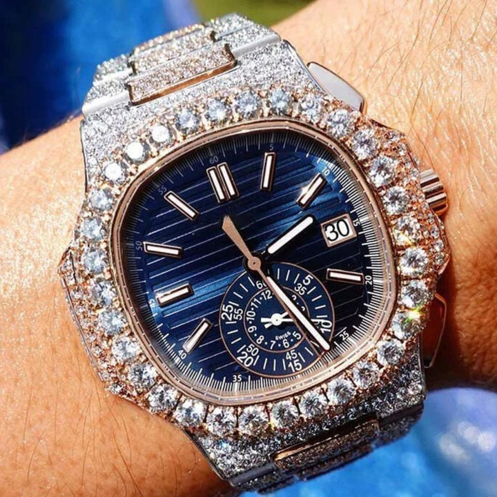 Moissanite  36.39 CT Round Cut Diamond Gothic Watch