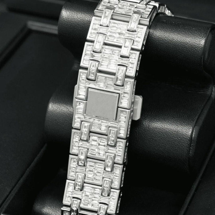 Moissanite 37.85 CT Baguette Cut Diamond Brutalist Watch