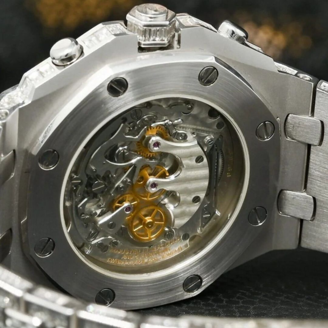 Moissanite 37.85 CT Baguette Cut Diamond Brutalist Watch