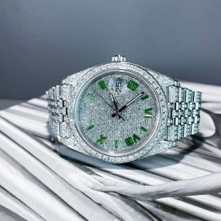 Moissanite  39.29 CT Round Cut Diamond Art Nouveau Watch