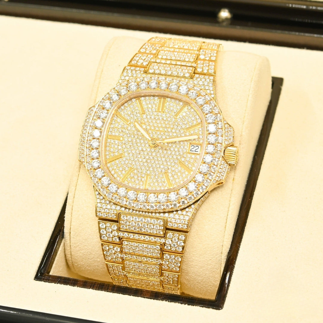 Moissanite 59.27 CT Round Cut Diamond Avant Garde Watch