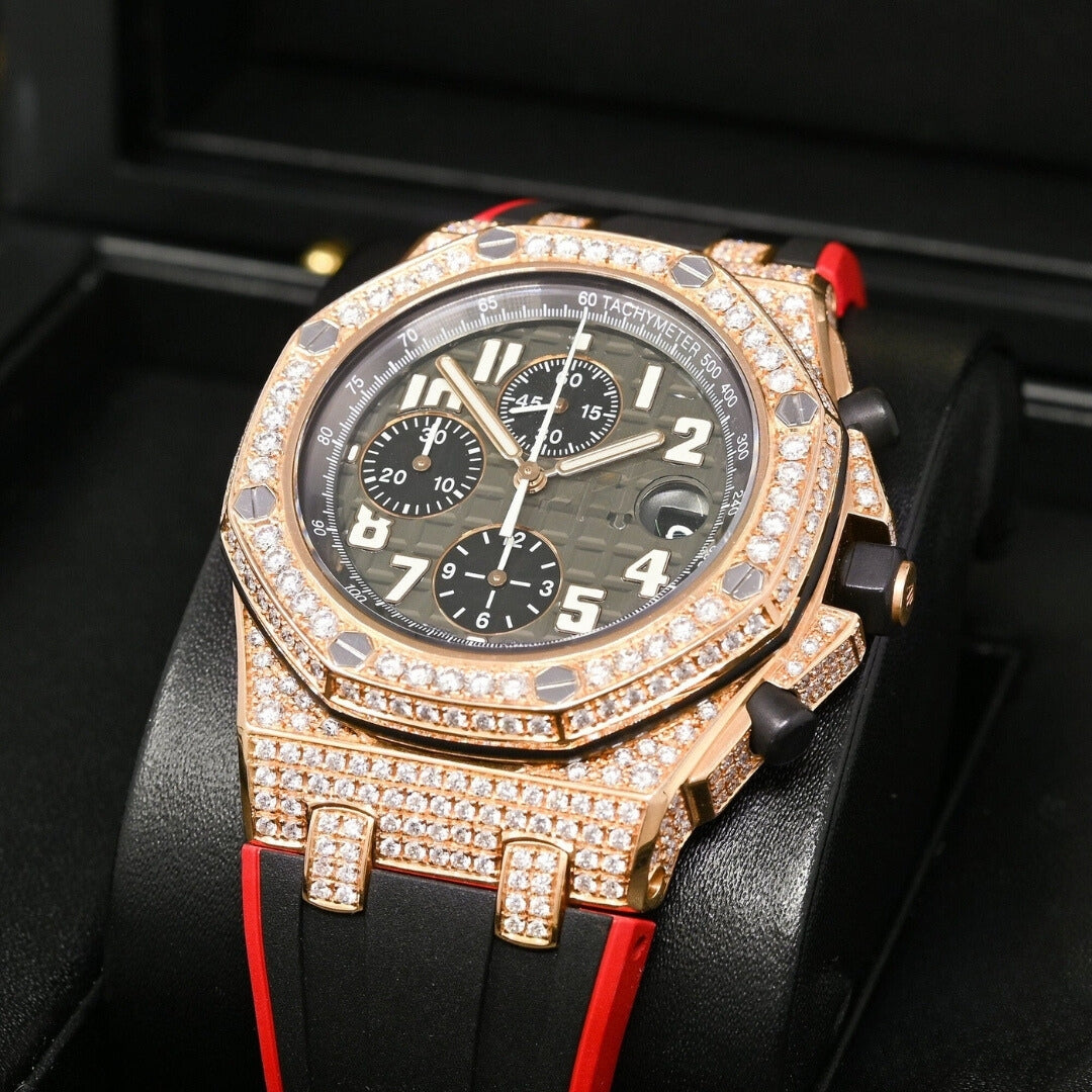 Moissanite 29.52 CT Round Cut Diamond Brutalist Watch