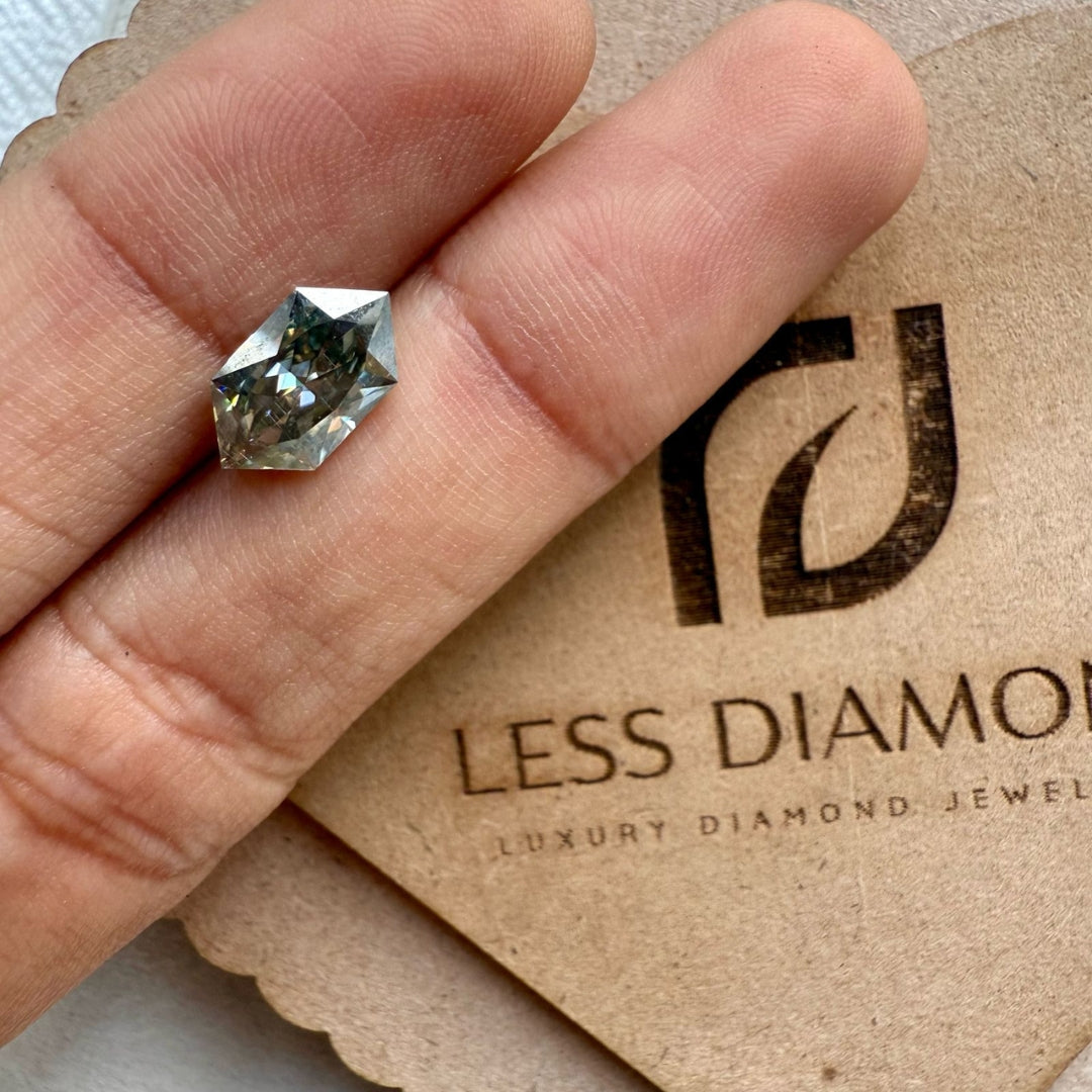 Moissanite 2.44 CT Hexagon Loose Diamond