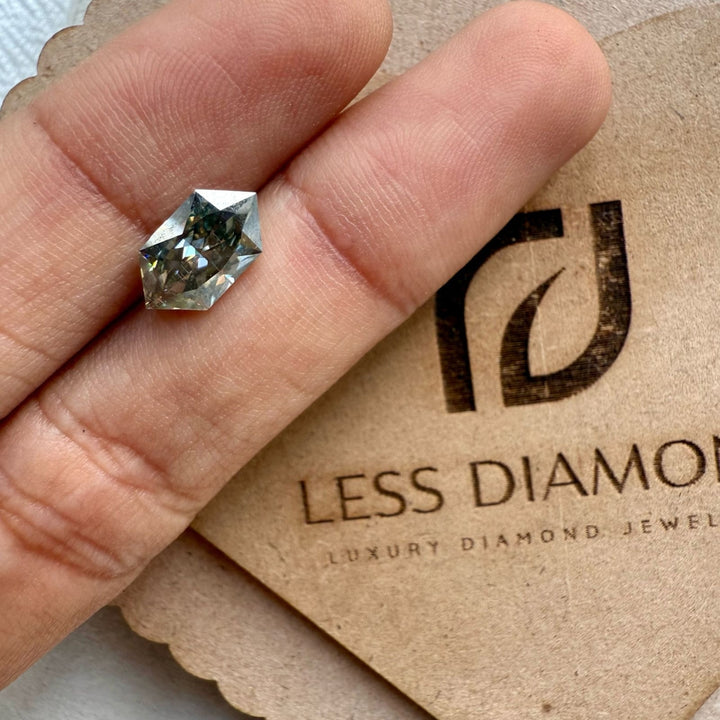 Moissanite 2.44 CT Hexagon Loose Diamond