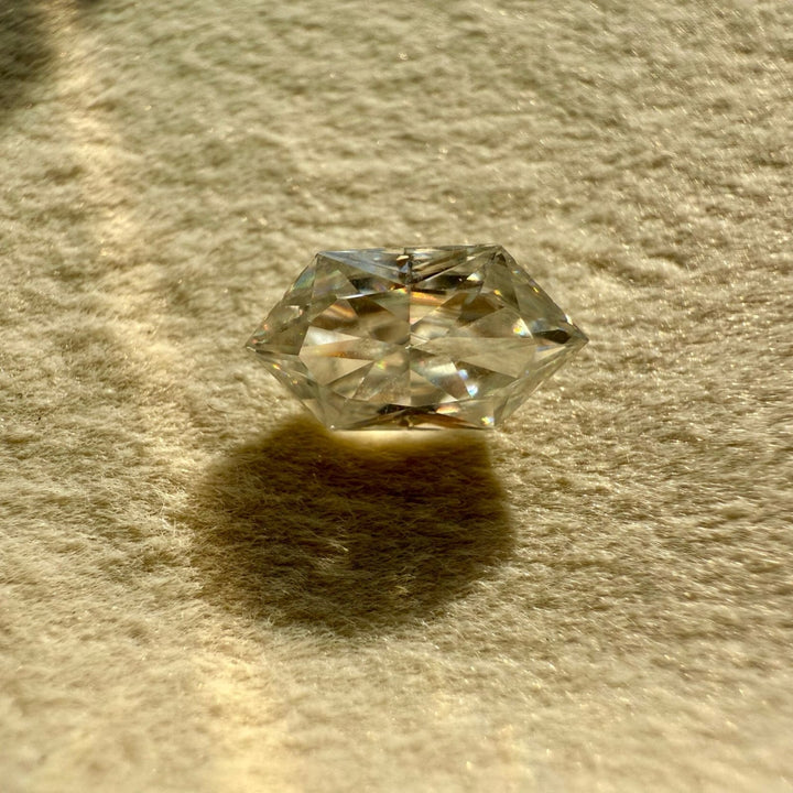 Moissanite 1.74 CT Hexagon Loose Diamond