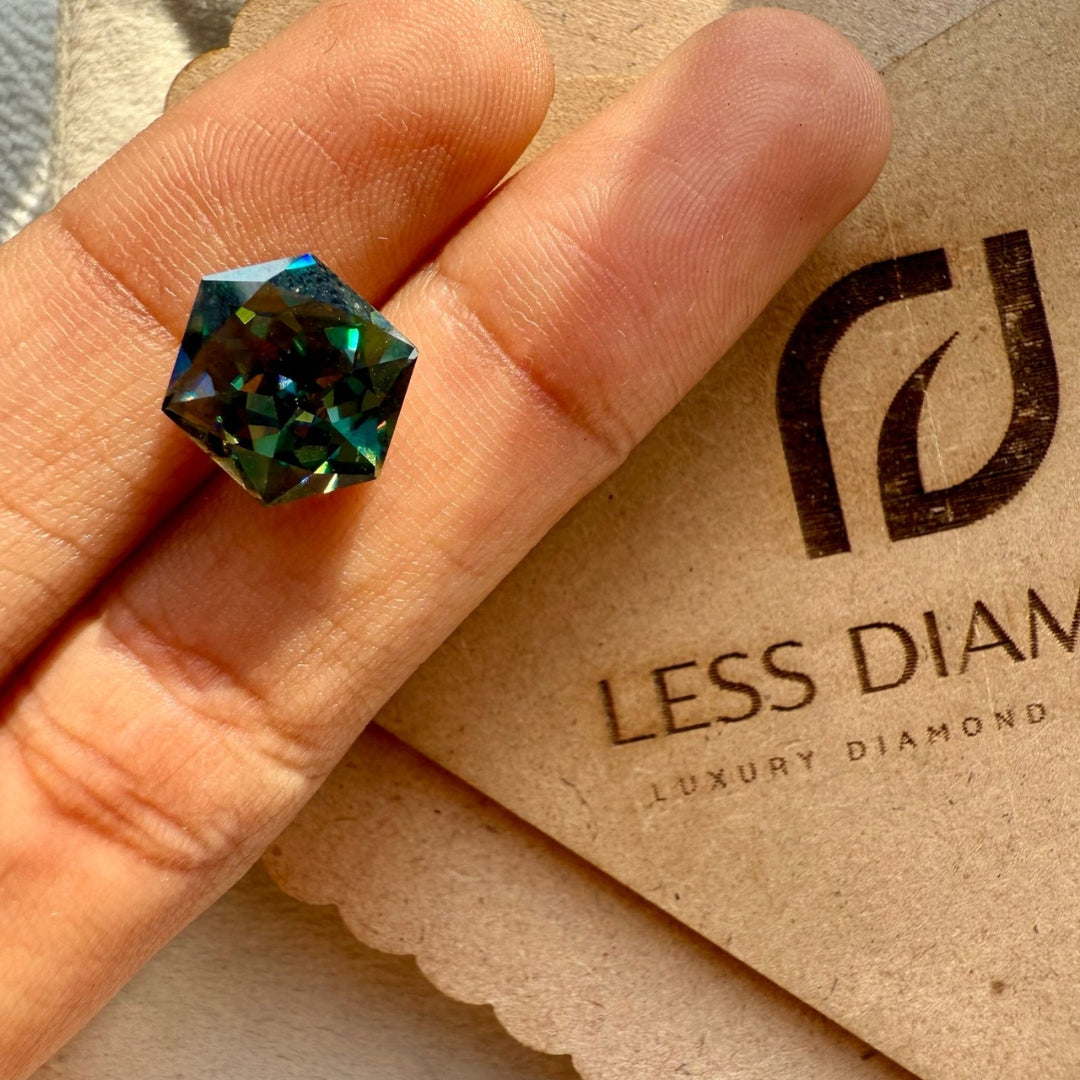 Moissanite 3.45 CT Hexagon Loose Diamond