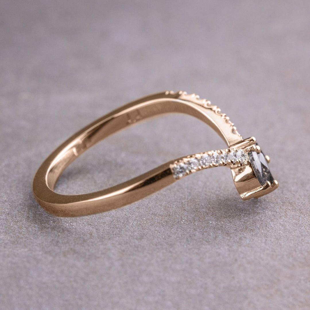 Natural Salt and Paper 0.92 CT Marquise Diamond Boho & Hippie Band