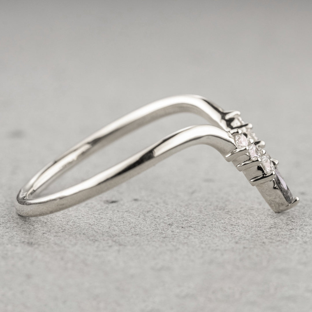 Natural Salt and Paper 0.90 CT Marquise Diamond Minimalist Band