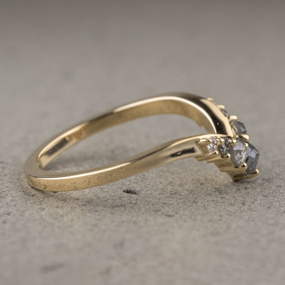 Natural Salt and Paper 0.80 CT Round Diamond Art Nouveau Band
