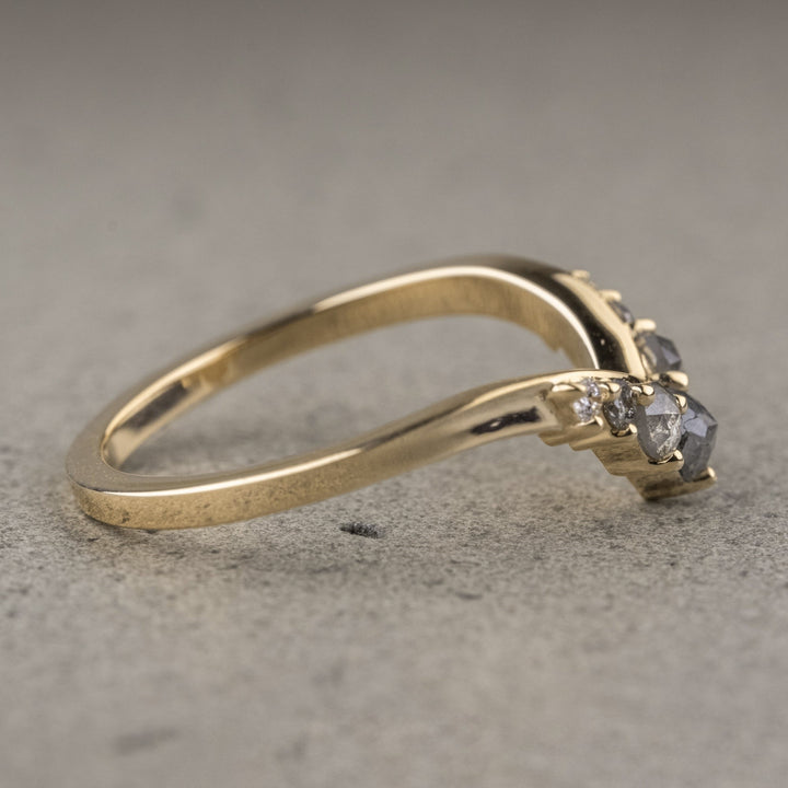 Natural Salt and Paper 0.80 CT Round Diamond Art Nouveau Band