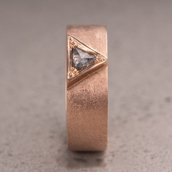 Natural Salt and Paper 0.80 CT Triangle Diamond Avant Garde Band