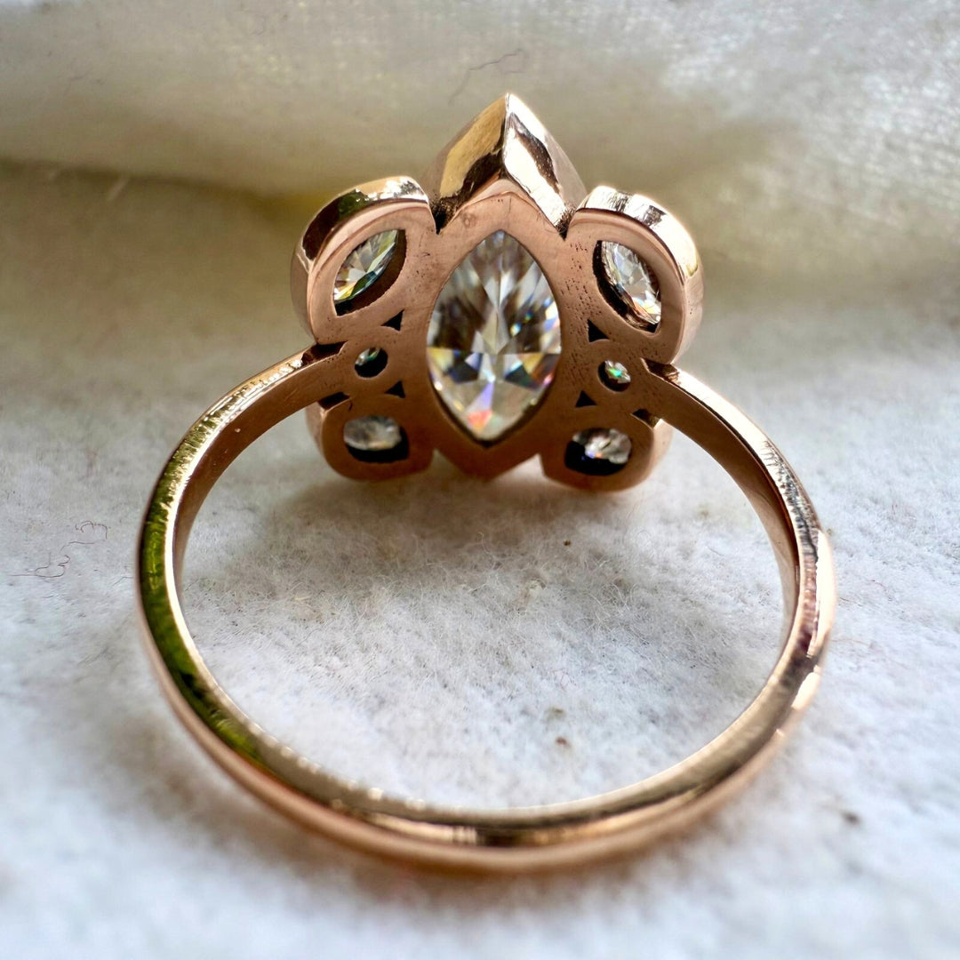 Exquisite Marquise Cut Simulated Diamond Ring