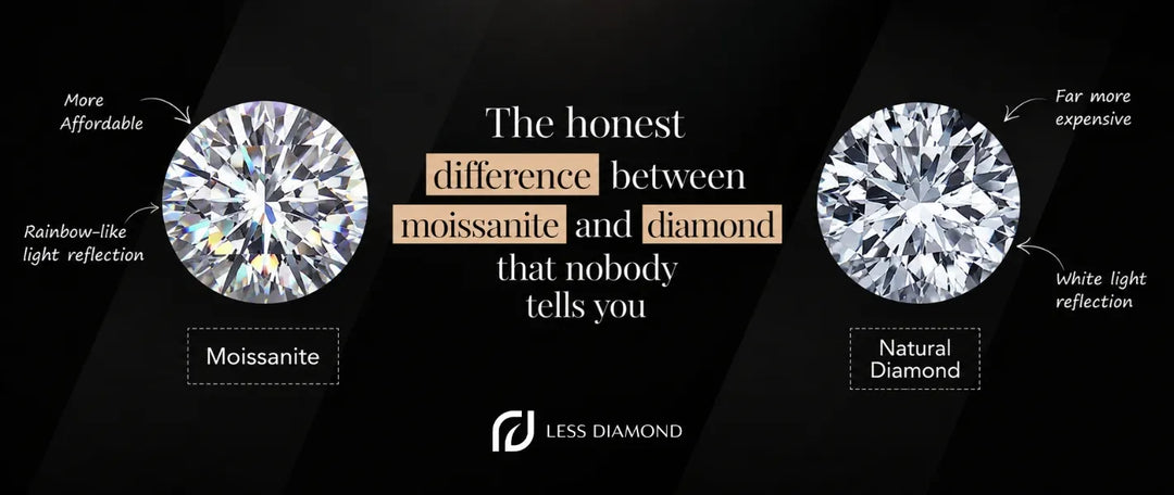The honest difference between moissanite and diamond that nobody tells you