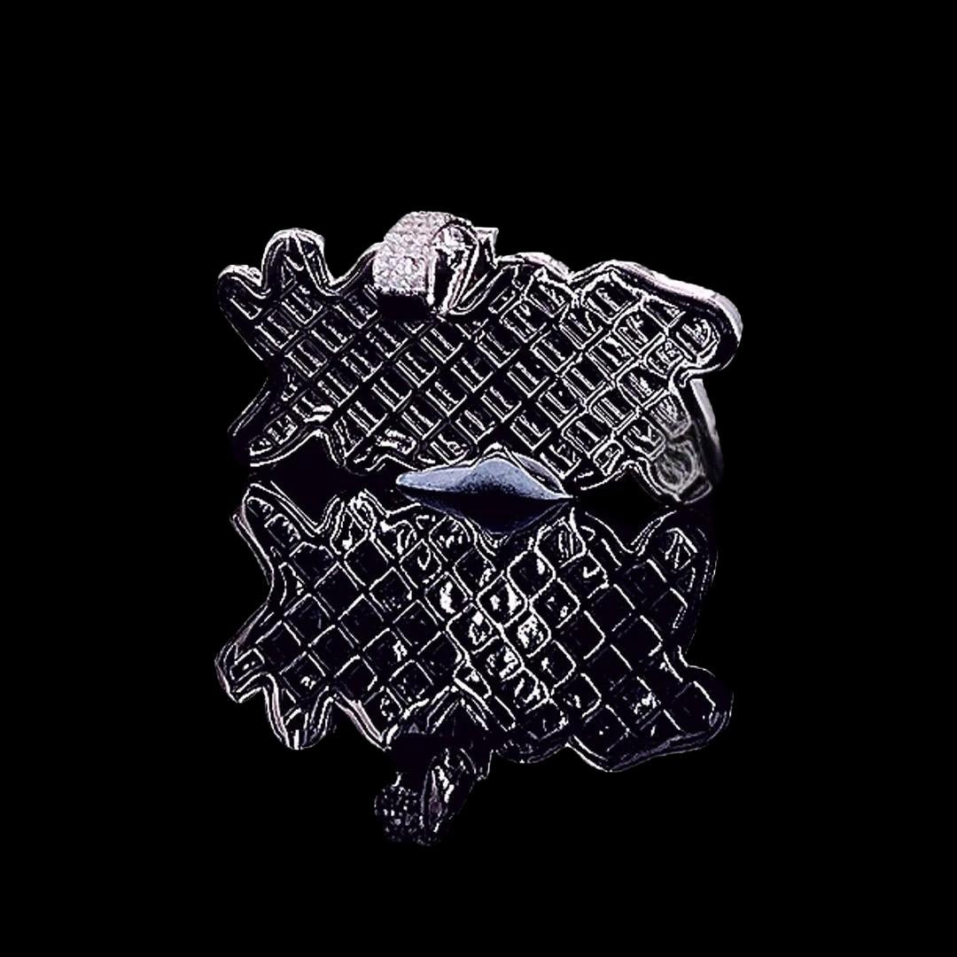 100K Hip Hop Moissanite Statement Pendant in 925 Sterling Silver Back Side View