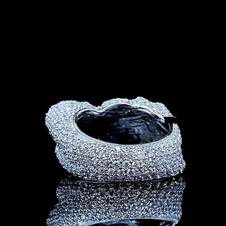 123 Royal Emblem Moissanite Pendant in 925 Sterling Silver Back Side View