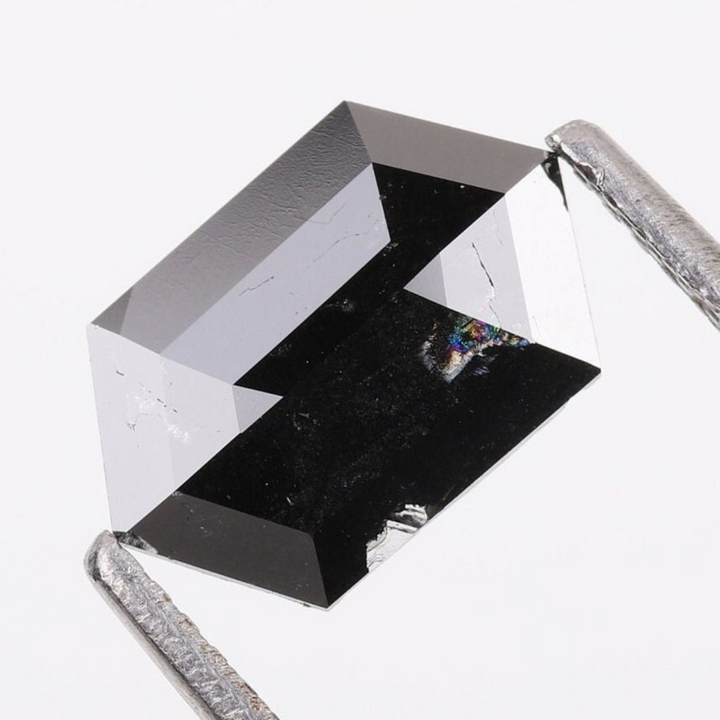 Natural Salt and Pepper 1.35 CT Hexagon Loose Diamond