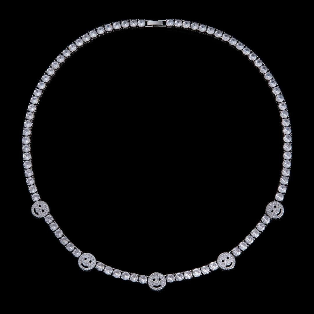 5mm Round Moissanite Tennis Chain JoyLink in 14K White Gold Detailed Diamond View