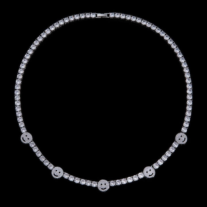 5mm Round Moissanite Tennis Chain JoyLink in 14K White Gold Detailed Diamond View