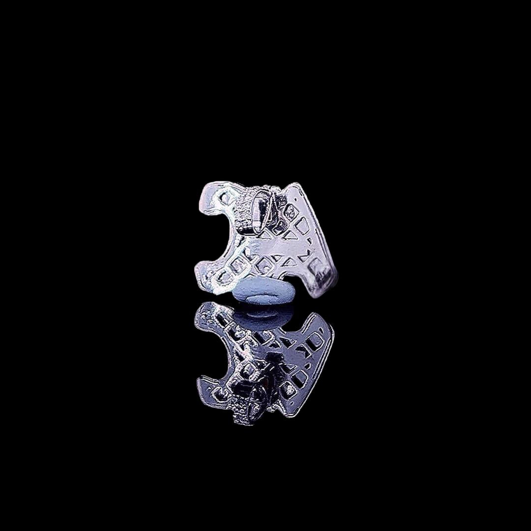 AC Iced Monogram Moissanite Pendant in 925 Sterling Silver Back Side View
