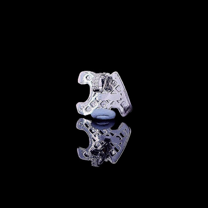 AC Iced Monogram Moissanite Pendant in 925 Sterling Silver Back Side View