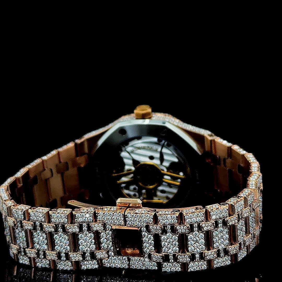 AP Watch Bust Down Moissanite Caseback View
