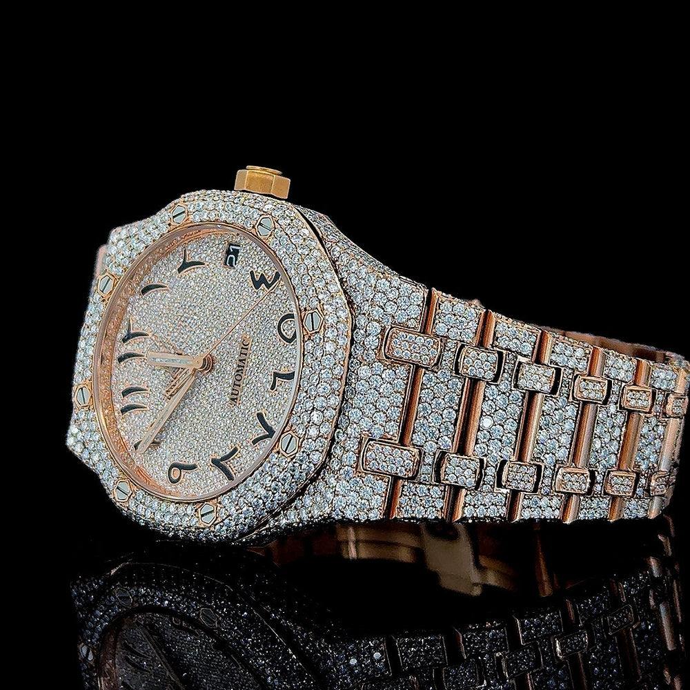 AP Watch Bust Down Moissanite Left Profile View