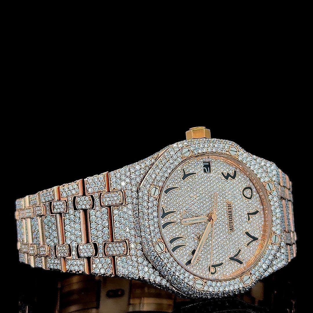 AP Watch Bust Down Moissanite Right Profile View