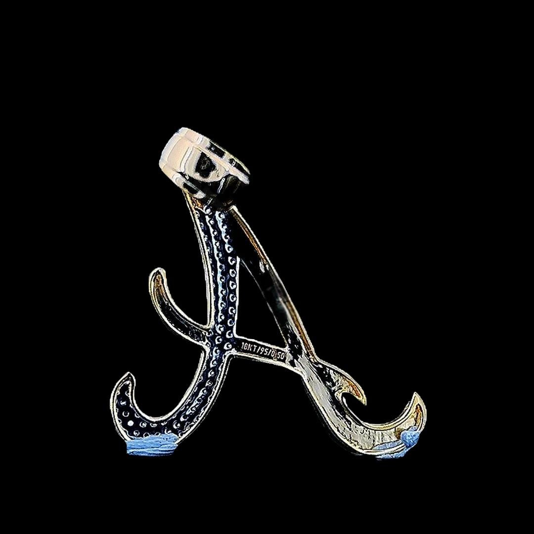 A Iced Script Moissanite Pendant in 925 Sterling Silver Back Side View