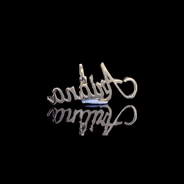 Ariana Script Moissanite Letter Pendant in 925 Sterling Silver Back Side View