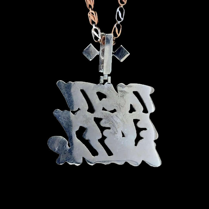 Every Dollar Hustle Moissanite Letter Pendant in 925 Sterling Silver 
