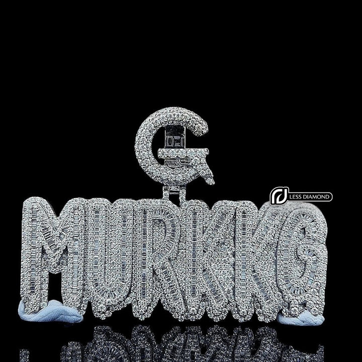G-Murkkg Crown Jewel Moissanite Pendant in 925 Sterling Silver Front View