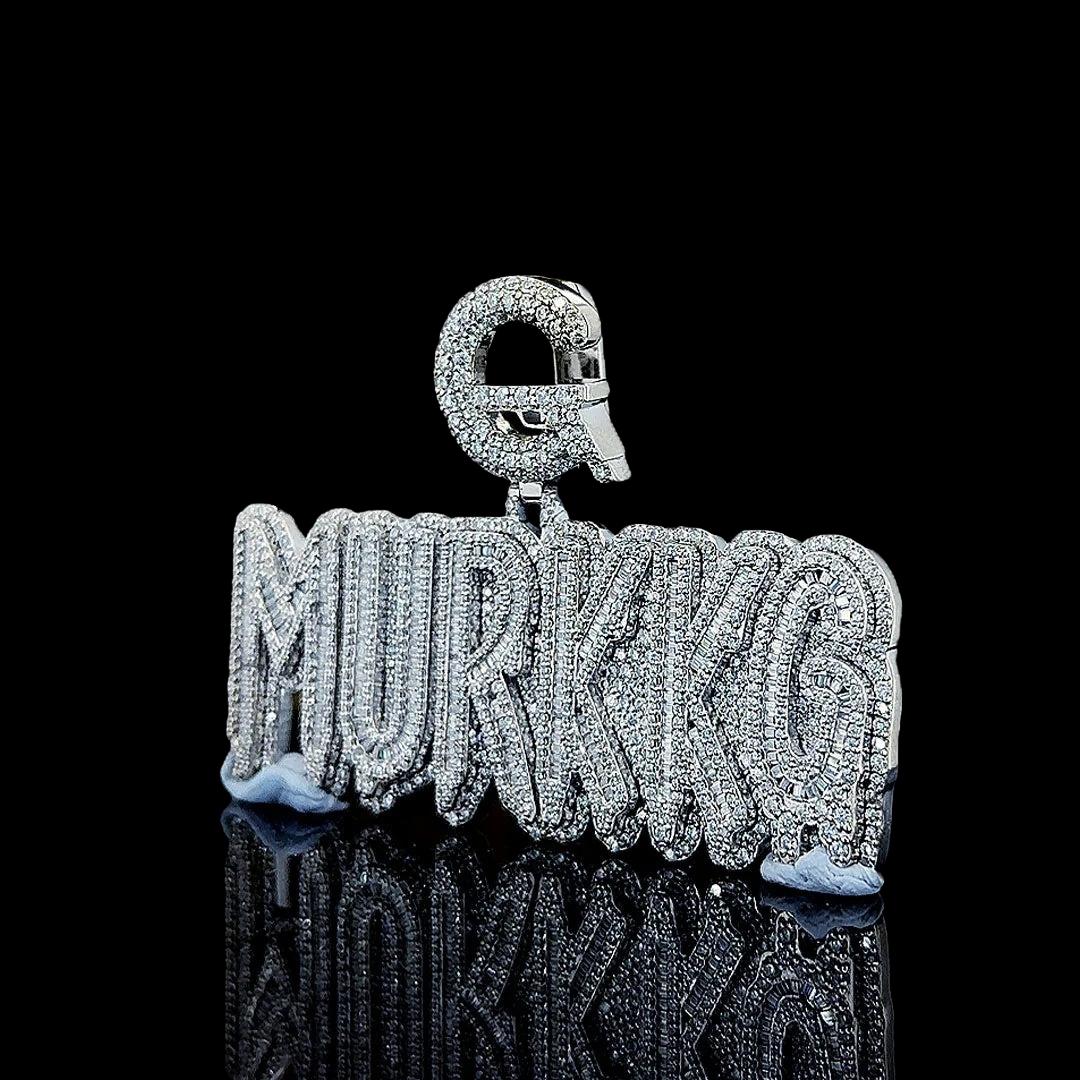 G-Murkkg Crown Jewel Moissanite Pendant in 925 Sterling Silver Left Side View