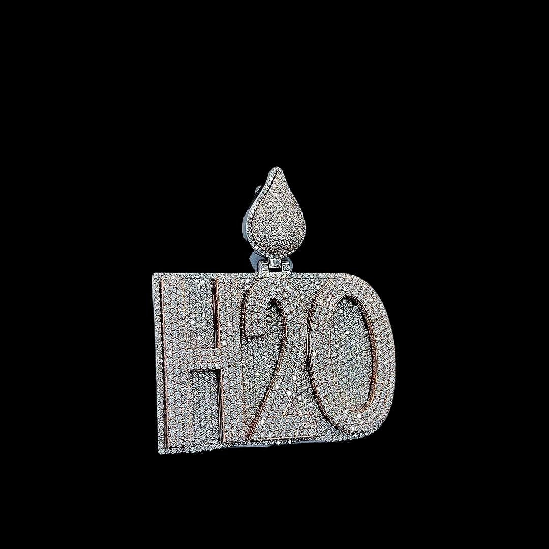 H2O Blaze Charm Moissanite Pendant in 925 Sterling Silver Right Side View