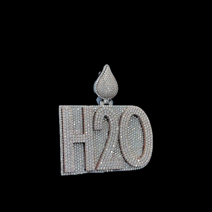 H2O Blaze Charm Moissanite Pendant in 925 Sterling Silver Right Side View