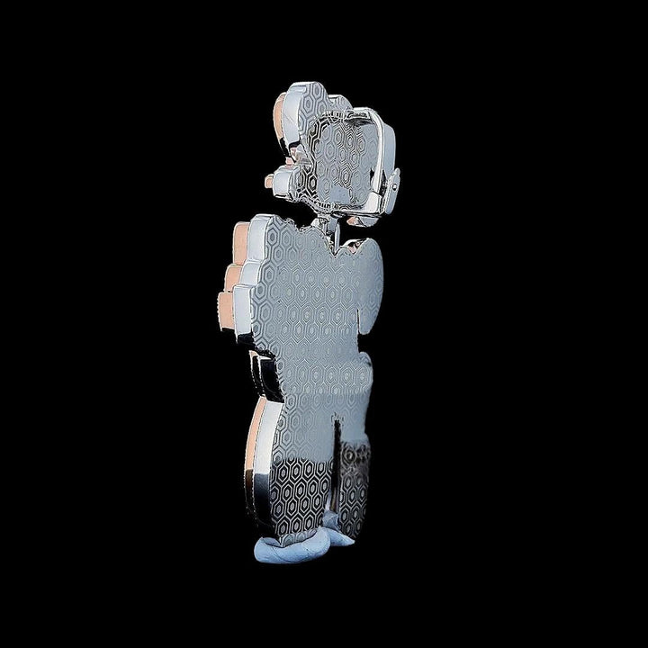 Iced Out 78th Moissanite Statement Pendant Back Side View