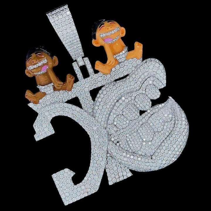 Iced Out Hip Hop Laughter Moissanite Pendant Cross View
