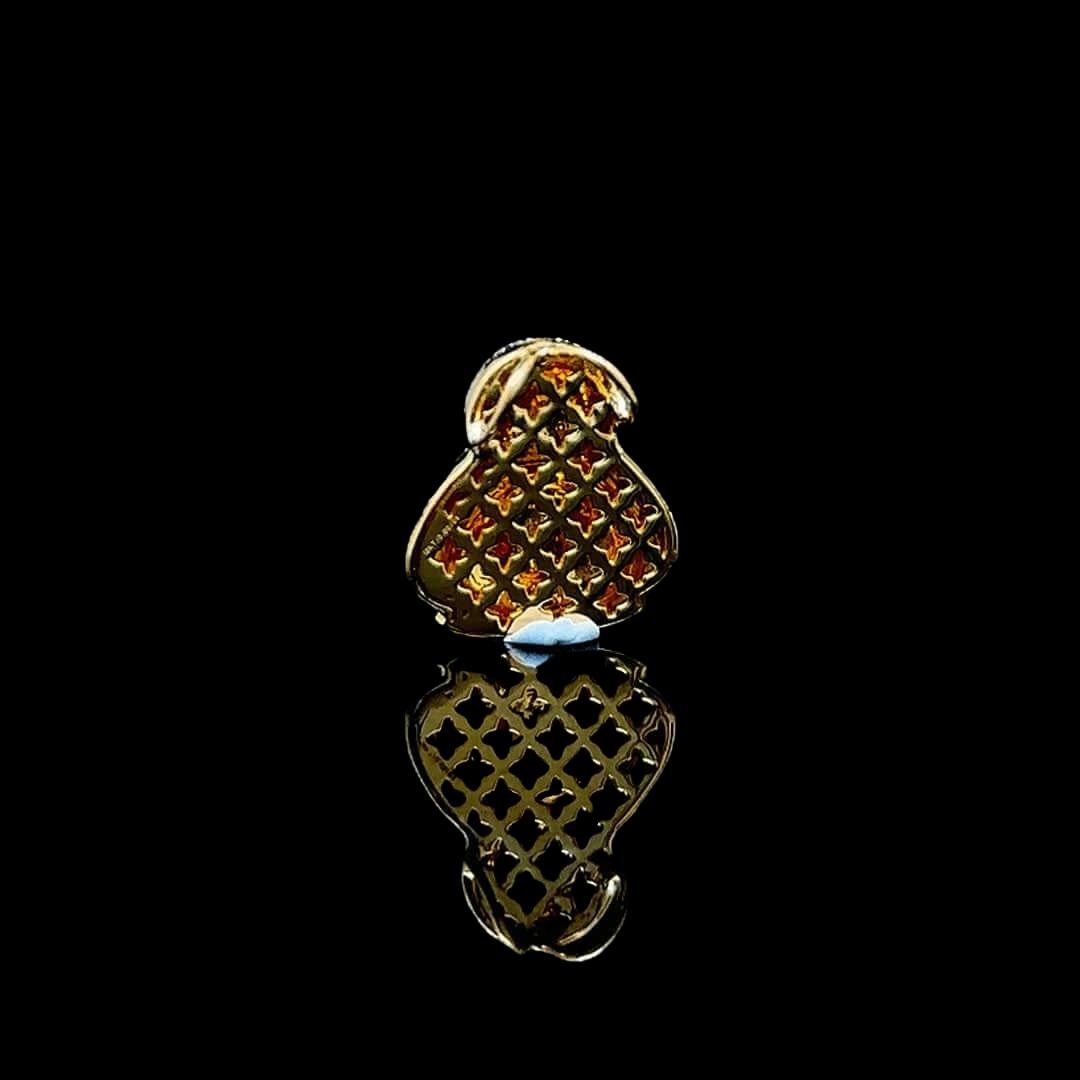 Iced Penguin Moissanite Animal Pendant in 925 Sterling Silver Back Side View