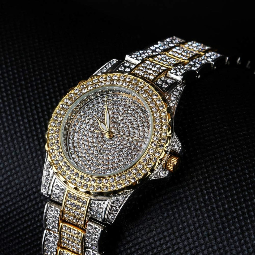 Moissanite 43.00 CT Round Cut Diamond Art Deco Watch Jewel Carts
