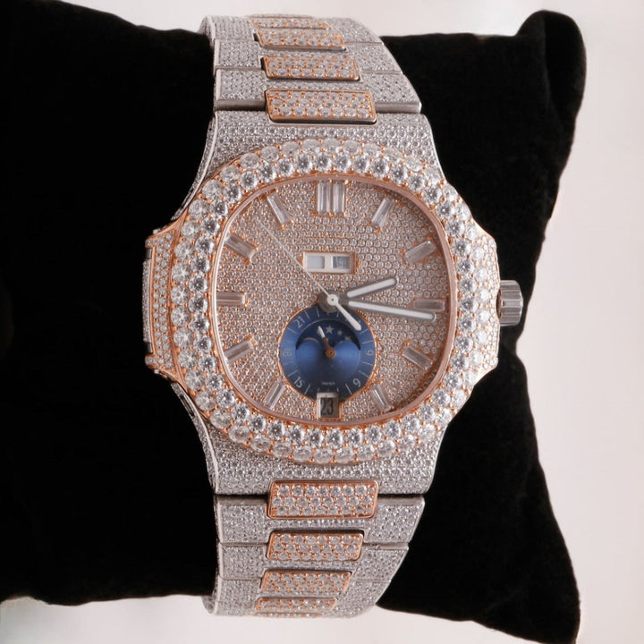 Moissanite 56.40 CT Round Cut Diamond Minimalist Watch Jewel Carts