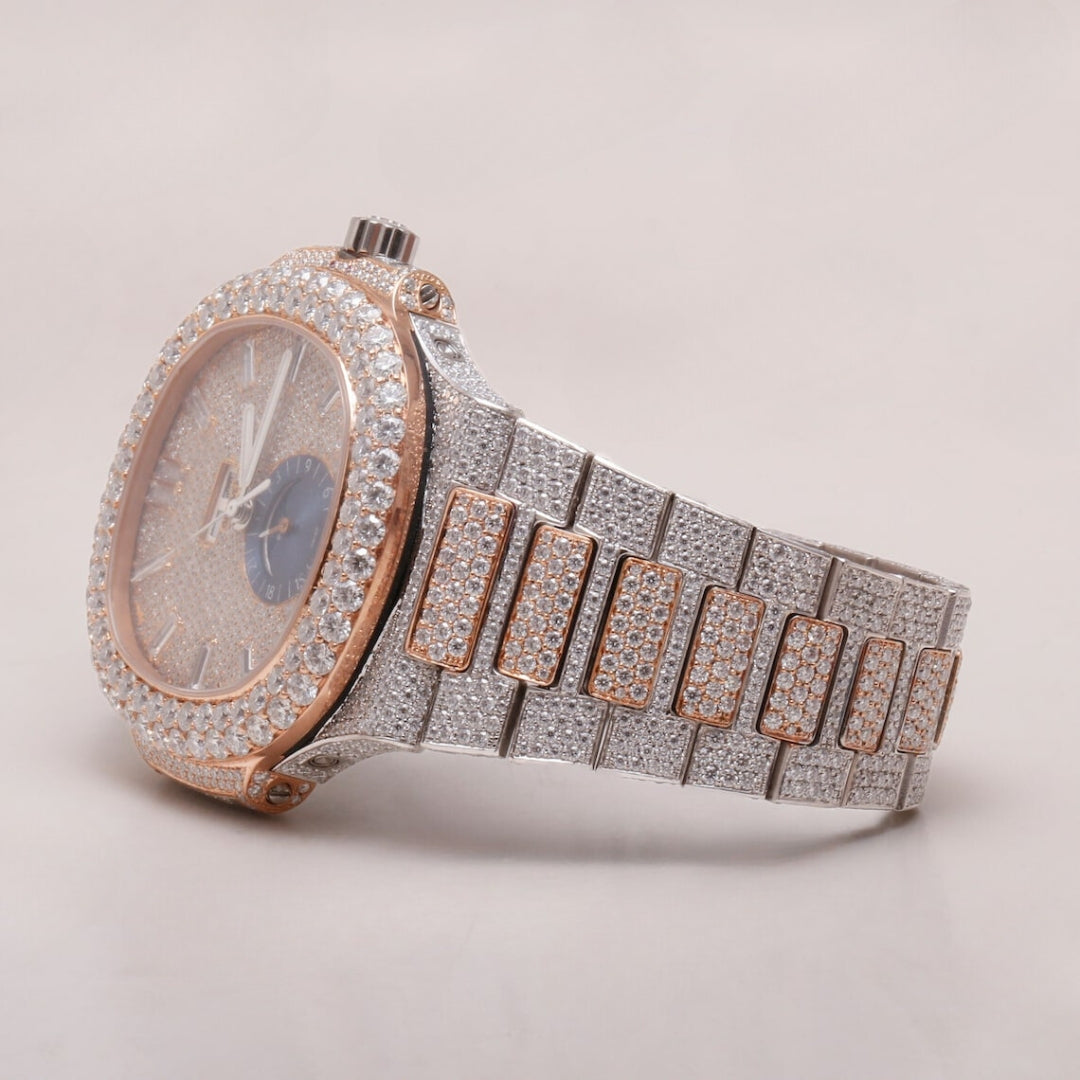Moissanite 56.40 CT Round Cut Diamond Minimalist Watch Jewel Carts