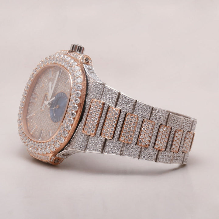 Moissanite 56.40 CT Round Cut Diamond Minimalist Watch Jewel Carts