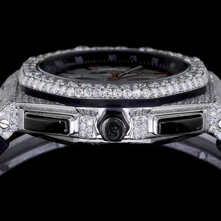 Moissanite 45.10 CT Round Cut Diamond Art Deco Watch Jewel Carts