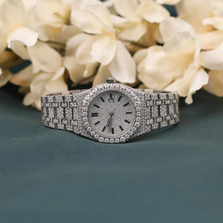 Moissanite 69.25 CT Round Cut Diamond Edwardian Watch Jewel Carts