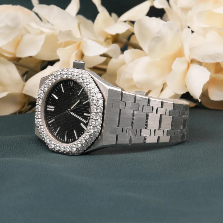 Moissanite 22.35 CT Round Cut Diamond Brutalist Watch Jewel Carts